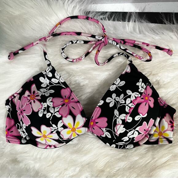 Victoria’s Secret Tropical Floral Push-Up Bikini Top Cheeky Boy Short Swimsuit M - Picture 8 of 14